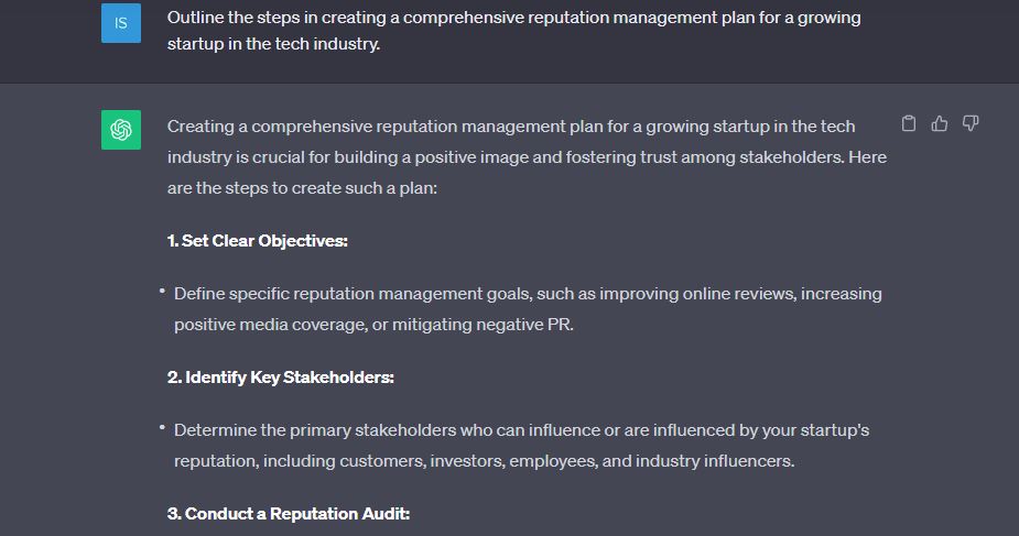 ChatGPT Prompts For Creating a Reputation Management Plan